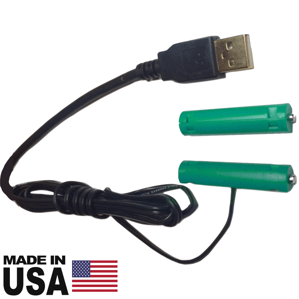 2 AA Battery Eliminator - 3 Volts - USB Powered-AA Battery Eliminators-Battery Eliminator Store-aa battery replacement, aa to ac power, aa to dc power, plug in battery, plug in aa battery, rechargeable aa battery, ac battery aa, power battery, aa to usb power, usb aa battery, aa to dc power, 4 aa battery eliminator, battery substitute