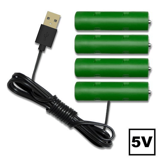 4 AA Battery Eliminator - 5 Volts - USB Powered-AA Battery Eliminators-Battery Eliminator Store-BE-4AA-USB-aa battery replacement, aa to ac power, aa to dc power, plug in battery, plug in aa battery, rechargeable aa battery, ac battery aa, power battery, aa to usb power, usb aa battery, aa to dc power, 4 aa battery eliminator, battery substitute