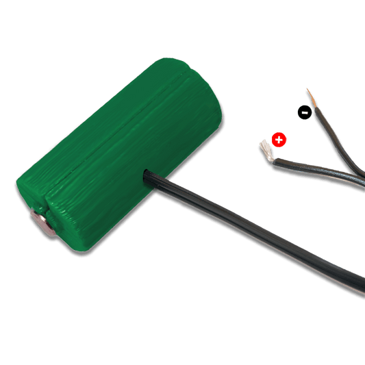 CR123A Wired Battery Cell - "fake CR123A battery with wires" - Battery Eliminator Store - Battery Replacement, aa battery to ac power, aaa to ac power, dc power, battery to usb, 9 volt battery to ac power, ac power adapter, 2 aa to ac power, 4 aa to ac power, 3 aaa to ac power, 9v to ac power, ac power supply adapter, cr123a, dummy cell, active cell, battery eliminator, replace battery, eliminate battery, remove battery, convert aa to ac power, 6 aa battery, 2 aa battery, 4 aa battery, 9 volt ac, 120v batte