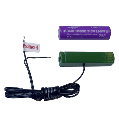 18650 Wired Battery Cell - "fake 18650 battery with wires" - Battery Eliminator Store - Battery Replacement, aa battery to ac power, aaa to ac power, dc power, battery to usb, 9 volt battery to ac power, ac power adapter, 2 aa to ac power, 4 aa to ac power, 3 aaa to ac power, 9v to ac power, ac power supply adapter, cr123a, dummy cell, active cell, battery eliminator, replace battery, eliminate battery, remove battery, convert aa to ac power, 6 aa battery, 2 aa battery, 4 aa battery, 9 volt ac, 