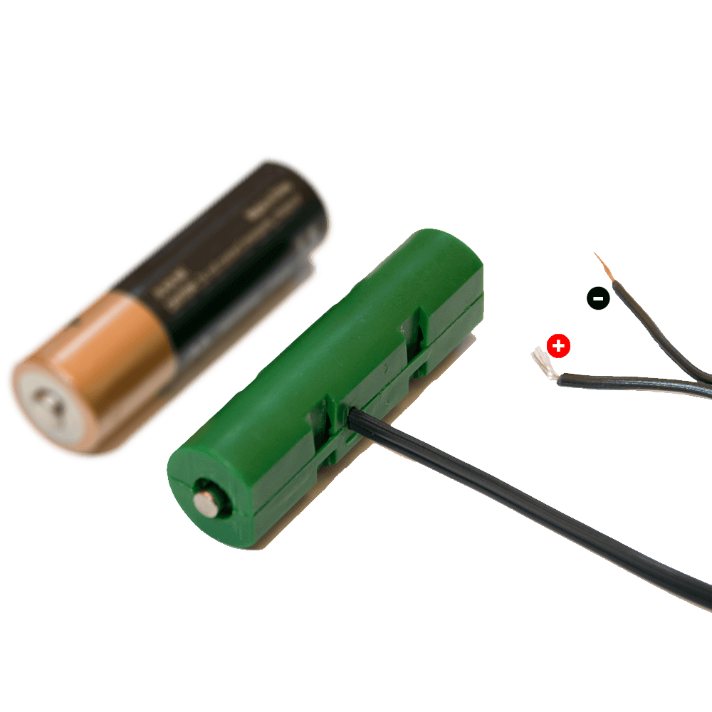 AA Battery Wired Cell - DIY - "fake AA battery with wires"-AA Battery Eliminators-Battery Eliminator Store-AA-ACTIVE-aa battery replacement, aa to ac power, aa to dc power, plug in battery, plug in aa battery, rechargeable aa battery, ac battery aa, power battery, aa to usb power, usb aa battery, aa to dc power, 4 aa battery eliminator, battery substitute
