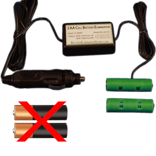General Aviation Headset Battery Eliminator 2 AA - 12/24 Volts DC Powered-AA Battery Eliminators-Battery Eliminator Store-BE-2AA-DC-GA-aa battery replacement, aa to ac power, aa to dc power, plug in battery, plug in aa battery, rechargeable aa battery, ac battery aa, power battery, aa to usb power, usb aa battery, aa to dc power, 4 aa battery eliminator, battery substitute