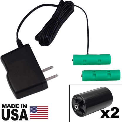 2 D or 2 AA Battery Eliminator - 3 Volts - AC Powered (120VAC only) - Battery Eliminator Store - Battery Replacement, aa battery to ac power, aaa to ac power, dc power, battery to usb, 9 volt battery to ac power, ac power adapter, 2 aa to ac power, 4 aa to ac power, 3 aaa to ac power, 9v to ac power, ac power supply adapter, cr123a, dummy cell, active cell, battery eliminator, replace battery, eliminate battery, remove battery, convert aa to ac power, 6 aa battery, 2 aa battery, 4 aa battery, 9 