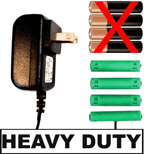 4 AAA Battery Eliminator - Heavy Duty (3 Amps) 6 Volts - AC Powered - Battery Eliminator Store - Battery Replacement, aa battery to ac power, aaa to ac power, dc power, battery to usb, 9 volt battery to ac power, ac power adapter, 2 aa to ac power, 4 aa to ac power, 3 aaa to ac power, 9v to ac power, ac power supply adapter, cr123a, dummy cell, active cell, battery eliminator, replace battery, eliminate battery, remove battery, convert aa to ac power, 6 aa battery, 2 aa battery, 4 aa battery, 9