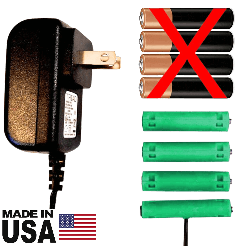 4 AAA Battery Eliminator - 6 Volts - AC Powered - Battery Eliminator Store - Battery Replacement, aa battery to ac power, aaa to ac power, dc power, battery to usb, 9 volt battery to ac power, ac power adapter, 2 aa to ac power, 4 aa to ac power, 3 aaa to ac power, 9v to ac power, ac power supply adapter, cr123a, dummy cell, active cell, battery eliminator, replace battery, eliminate battery, remove battery, convert aa to ac power, 6 aa battery, 2 aa battery, 4 aa battery, 9 volt ac, 120v batter