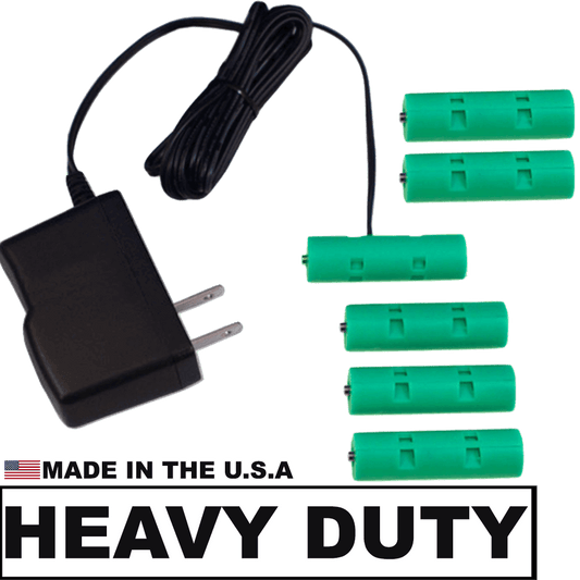 6 AA Cells, 9V - Heavy Duty, AC Source - Battery Eliminator - Battery Replacement - Battery Eliminator Store - aa battery eliminator, battery eliminator store, 9 volt battery eliminator, d cell battery eliminator, 9v battery eliminator, aaa battery eliminator, usb battery eliminator, replace 4 aa batteries with ac adapter, d battery eliminator, dummy aa battery with leads, aa battery eliminator power adapter, 9 volt battery adapter