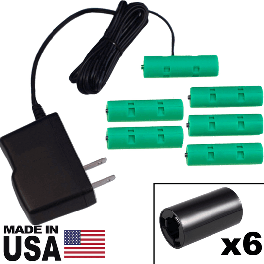 6 C Kit Battery Eliminator - 9 Volts, AC Powered - Battery Eliminator Store - Battery Replacement, aa battery to ac power, aaa to ac power, dc power, battery to usb, 9 volt battery to ac power, ac power adapter, 2 aa to ac power, 4 aa to ac power, 3 aaa to ac power, 9v to ac power, ac power supply adapter, cr123a, dummy cell, active cell, battery eliminator, replace battery, eliminate battery, remove battery, convert aa to ac power, 6 aa battery, 2 aa battery, 4 aa battery, 9 volt ac, 120v batte