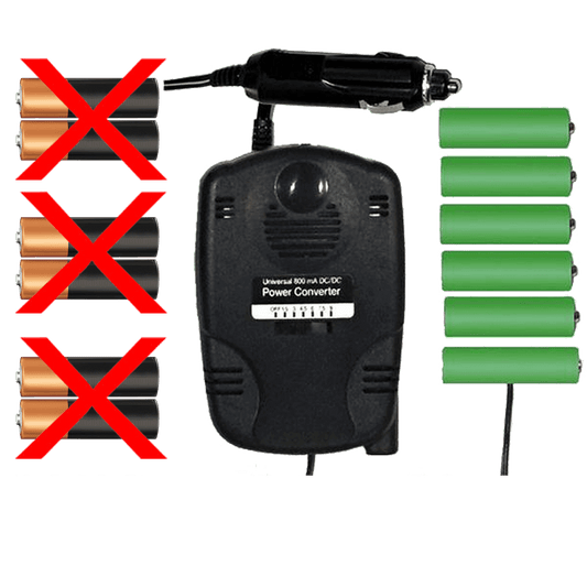 AA Battery Eliminator - Adjustable Voltage for 2-6 Batteries - 12 Volt DC powered-AA Battery Eliminators-Battery Eliminator Store-BE-AA-ADJ-26-DC-aa battery replacement, aa to ac power, aa to dc power, plug in battery, plug in aa battery, rechargeable aa battery, ac battery aa, power battery, aa to usb power, usb aa battery, aa to dc power, 4 aa battery eliminator, battery substitute