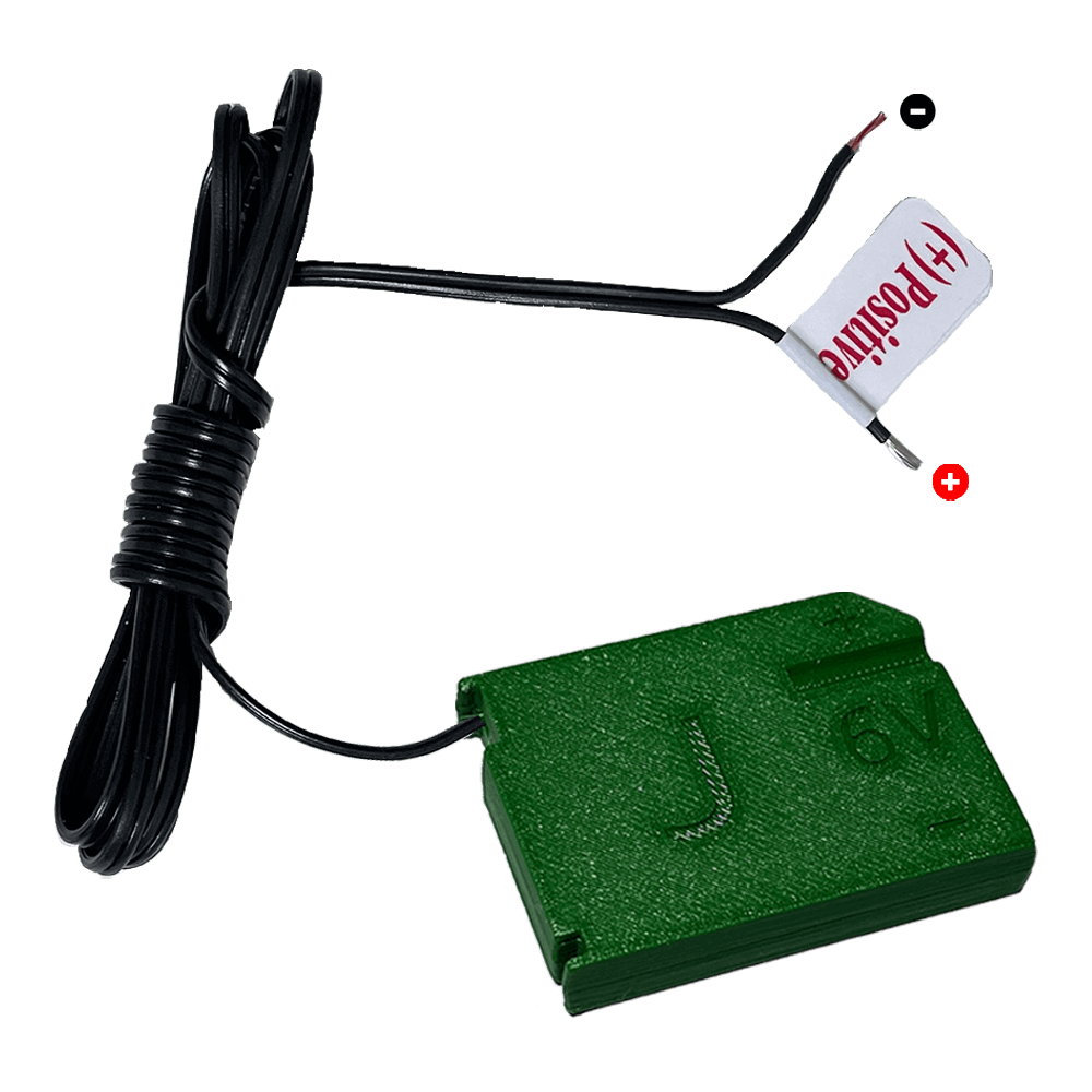 J Battery Wired Cell - "fake J battery with wires" - Battery Eliminator Store - Battery Replacement, aa battery to ac power, aaa to ac power, dc power, battery to usb, 9 volt battery to ac power, ac power adapter, 2 aa to ac power, 4 aa to ac power, 3 aaa to ac power, 9v to ac power, ac power supply adapter, cr123a, dummy cell, active cell, battery eliminator, replace battery, eliminate battery, remove battery, convert aa to ac power, 6 aa battery, 2 aa battery, 4 aa battery, 9 volt ac, 120v bat