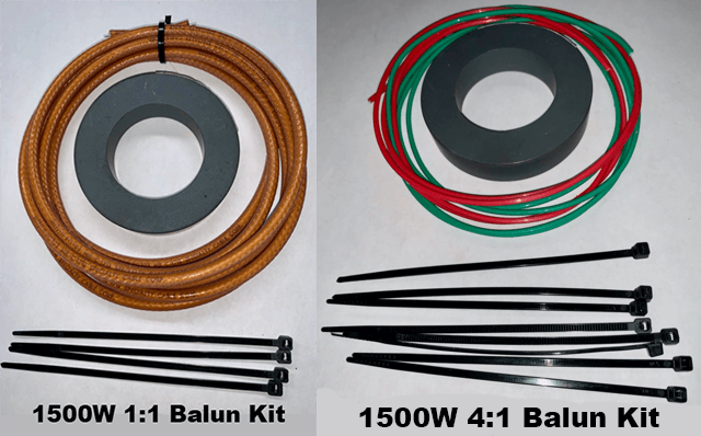 1500 W Hybrid Balun Kit – 1:1 Balun plus 4:1 Guanella Balun for OCF antennas