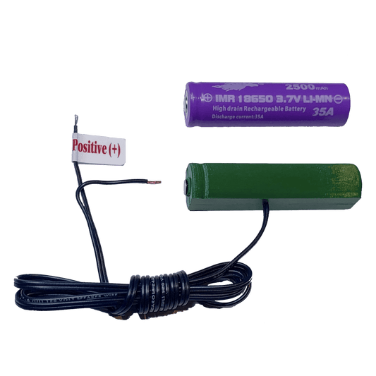18650 Wired Battery Cell - "fake 18650 battery with wires" - Battery Eliminator Store - Battery Replacement, aa battery to ac power, aaa to ac power, dc power, battery to usb, 9 volt battery to ac power, ac power adapter, 2 aa to ac power, 4 aa to ac power, 3 aaa to ac power, 9v to ac power, ac power supply adapter, cr123a, dummy cell, active cell, battery eliminator, replace battery, eliminate battery, remove battery, convert aa to ac power, 6 aa battery, 2 aa battery, 4 aa battery, 9 volt ac, 