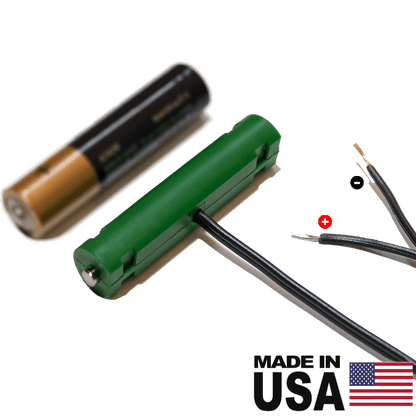 AAA Battery Wired / Active Cell - DIY - "fake AAA battery with wires" - Battery Eliminator Store - Battery Replacement, aa battery to ac power, aaa to ac power, dc power, battery to usb, 9 volt battery to ac power, ac power adapter, 2 aa to ac power, 4 aa to ac power, 3 aaa to ac power, 9v to ac power, ac power supply adapter, cr123a, dummy cell, active cell, battery eliminator, replace battery, eliminate battery, remove battery, convert aa to ac power, 6 aa battery, 2 aa battery, 4 aa battery, 