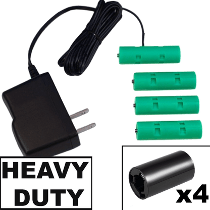 4 C or 4AA Cells, 6VDC - AC Power Source - C/AA Eliminator - Battery Replacement - Battery Eliminator Store - aa battery eliminator, battery eliminator store, 9 volt battery eliminator, d cell battery eliminator, 9v battery eliminator, aaa battery eliminator, usb battery eliminator, replace 4 aa batteries with ac adapter, d battery eliminator, dummy aa battery with leads, aa battery eliminator power adapter, 9 volt battery adapter  Edit alt text
