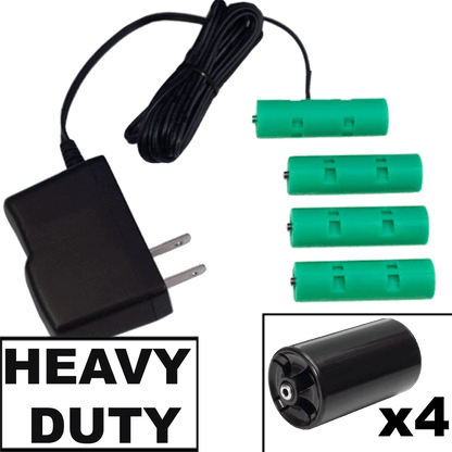 4 D or 4 AA Cells, 6VDC - AC Power - D/AA Eliminator - Battery Replacement - Battery Eliminator Store - aa battery eliminator, battery eliminator store, 9 volt battery eliminator, d cell battery eliminator, 9v battery eliminator, aaa battery eliminator, usb battery eliminator, replace 4 aa batteries with ac adapter, d battery eliminator, dummy aa battery with leads, aa battery eliminator power adapter, 9 volt battery adapter  Edit alt text