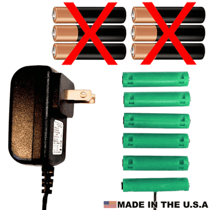 6 AAA Cells, 9VDC - AC Source - Battery Eliminator - Battery Replacement - Battery Eliminator Store - aa battery eliminator, battery eliminator store, 9 volt battery eliminator, d cell battery eliminator, 9v battery eliminator, aaa battery eliminator, usb battery eliminator, replace 4 aa batteries with ac adapter, d battery eliminator, dummy aa battery with leads, aa battery eliminator power adapter, 9 volt battery adapter  