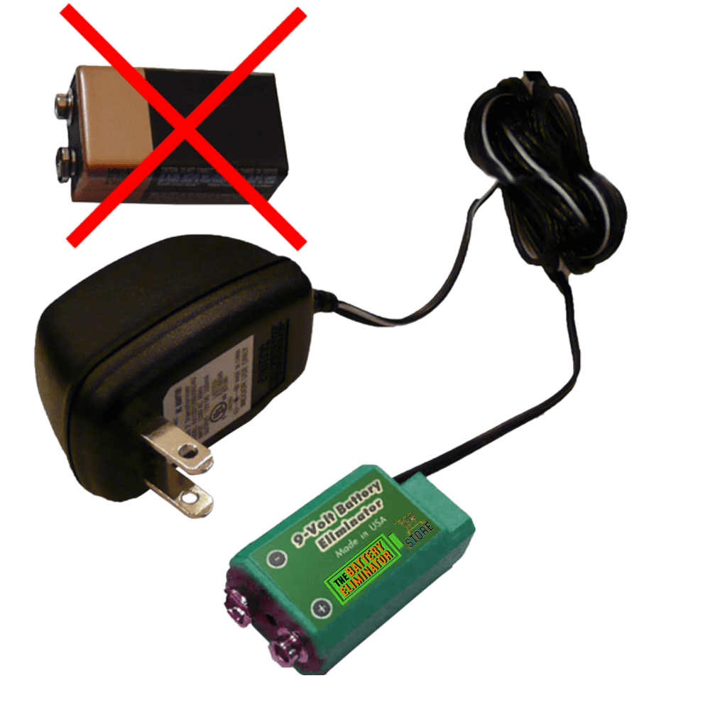 9 Volt Battery Eliminator - AC Powered (general purpose) - Battery Eliminator Store - Battery Replacement, aa battery to ac power, aaa to ac power, dc power, battery to usb, 9 volt battery to ac power, ac power adapter, 2 aa to ac power, 4 aa to ac power, 3 aaa to ac power, 9v to ac power, ac power supply adapter, cr123a, dummy cell, active cell, battery eliminator, replace battery, eliminate battery, remove battery, convert aa to ac power, 6 aa battery, 2 aa battery, 4 aa battery, 9 volt ac, 12